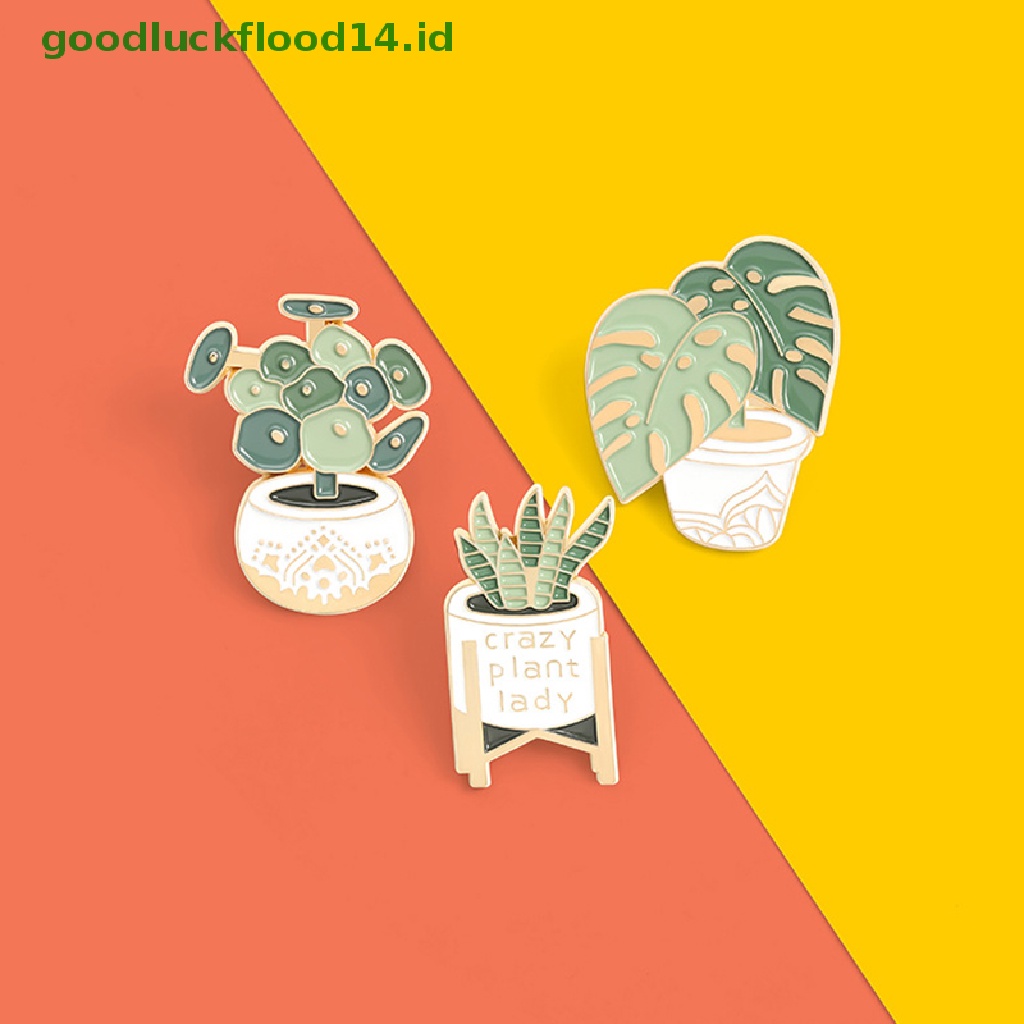 [GOOGFOUR] Tanaman Enamel Pin Bros Tas Pakaian Kerah Pot Lencana Perhiasan Hadiah Untuk Teman [TOP]