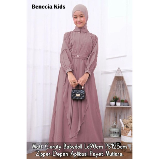 Benecia kids gamis kids ceruty payet mutiara