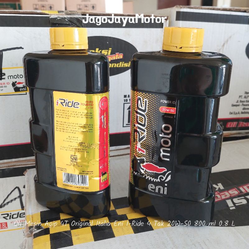 Oli Mesin Agip 4T Original Italia Eni I-Ride 4 Tak 20W-50 800 ml 0.8 L