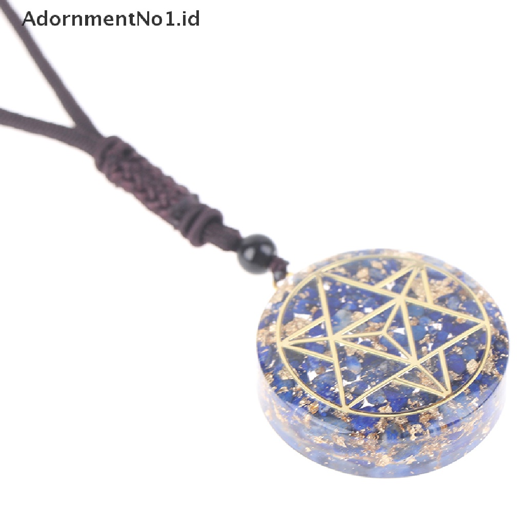 [AdornmentNo1] Baru Biru Orgonite Kristal Alami Tujuh Cakra Liontin Kalung Perhiasan Hadiah [ID]