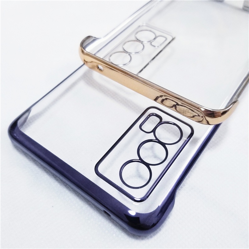 Casing Transparan Casing Transparan Pinggiran Electroplated Untuk VIVO X60 X80 Pro X50 X70 Pro+VIVO Iqoo8 9 Pro 7 Shock proof Case