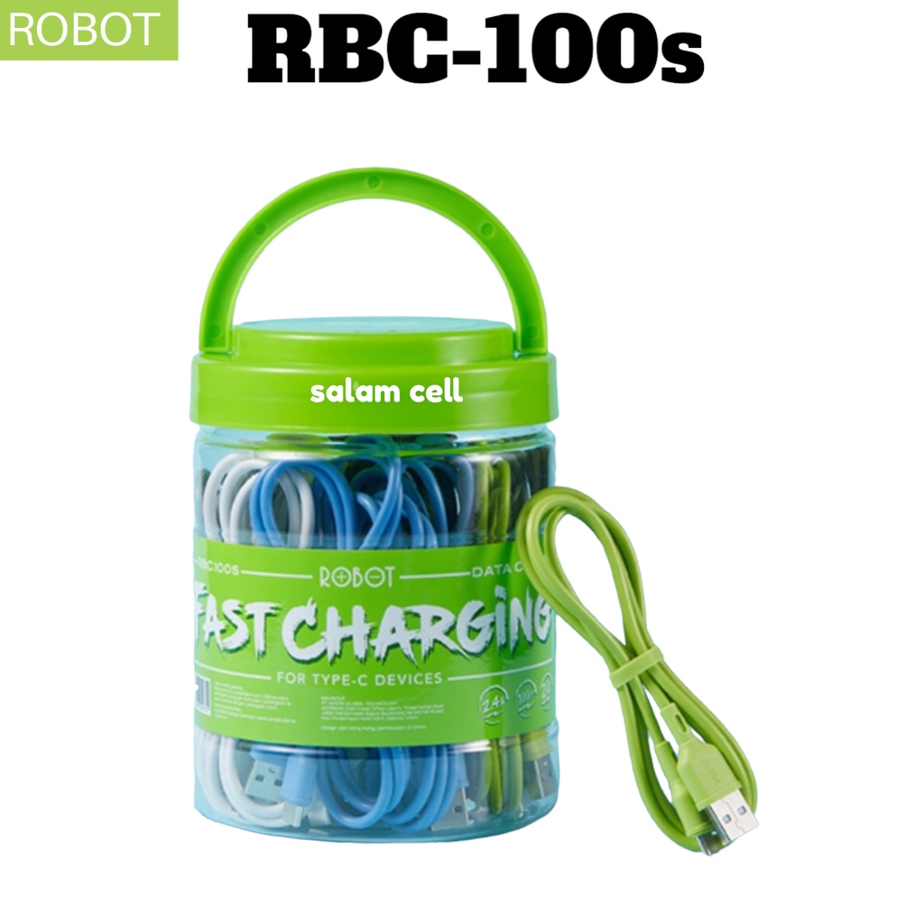 Kabel Data Type-C Robot RBC100S 1Toples isi 20pcs Original Garansi Resmi