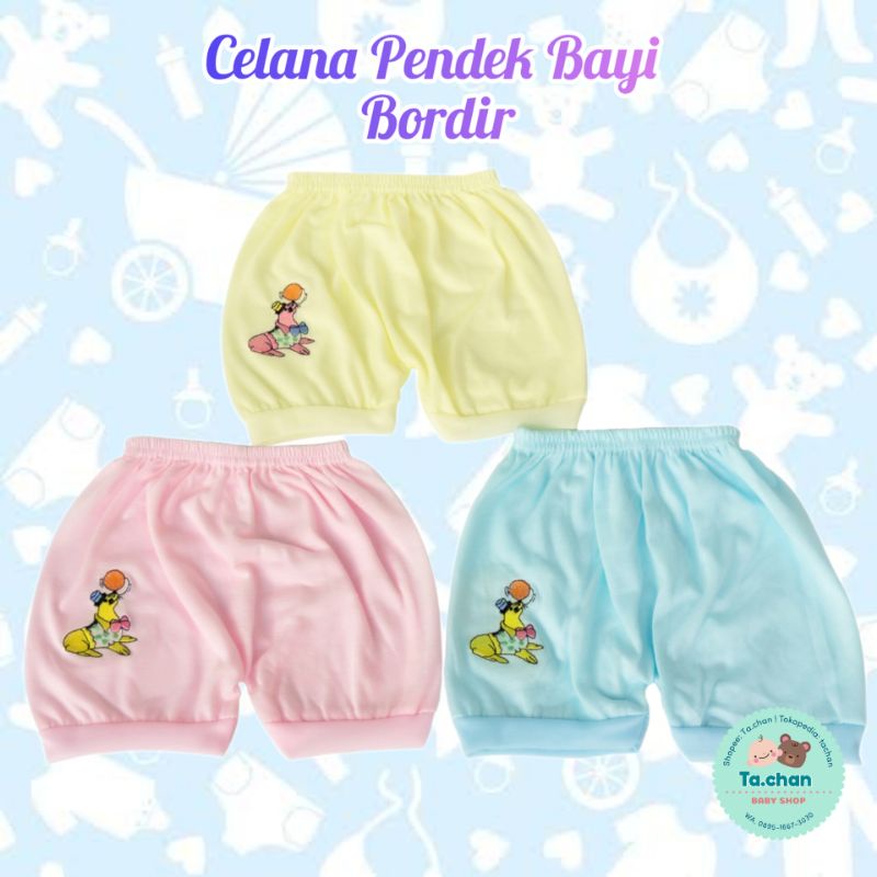 Celana Pendek Bayi Bordir lusinan