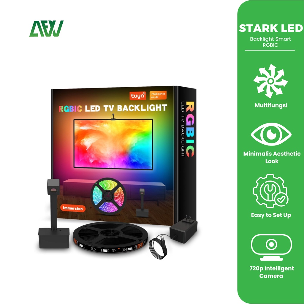 STARK LED Strip TV Backlight Smart RGBIC Ambient Light w/ Camera - h61