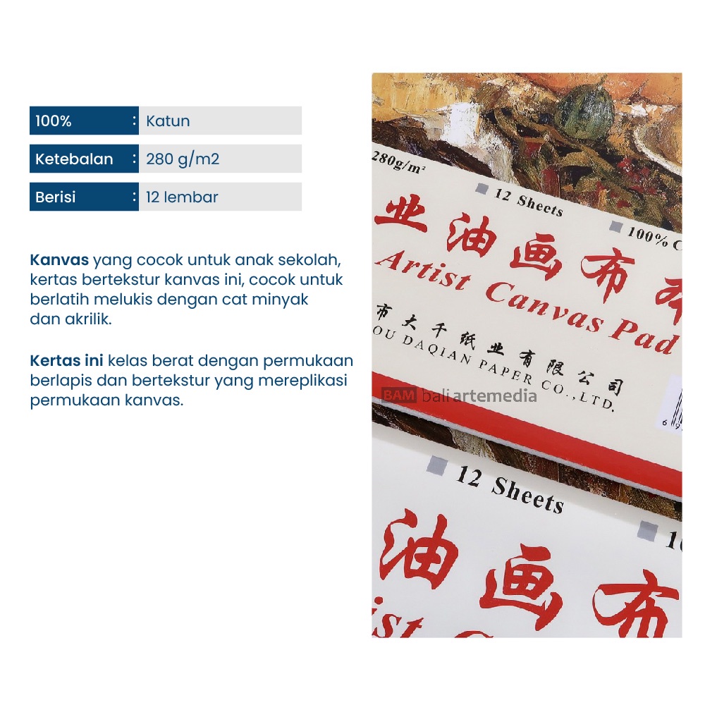 Thinkart Artist Canvas  Pad A4 / A3