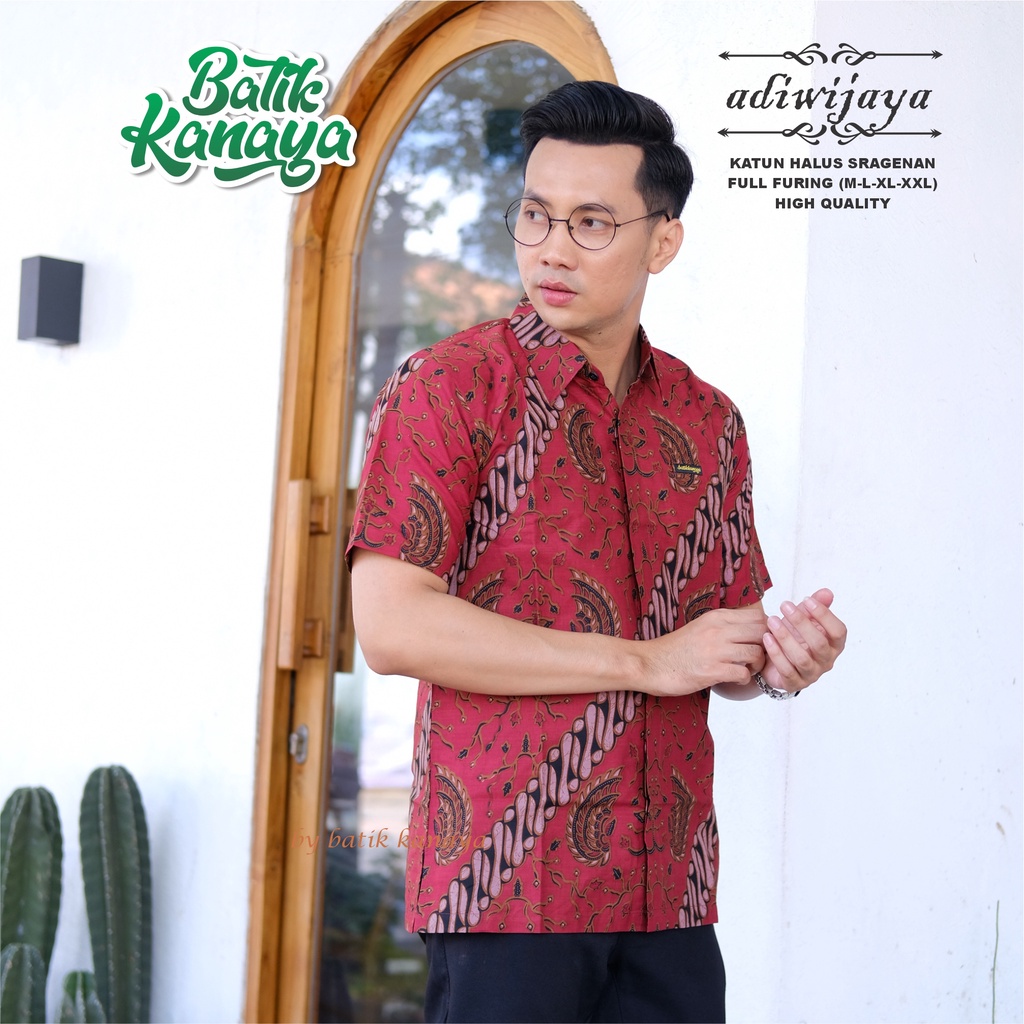 Kanaya Baju Batik Pria Lengan Pendek Full Furing ADIWIJAYA