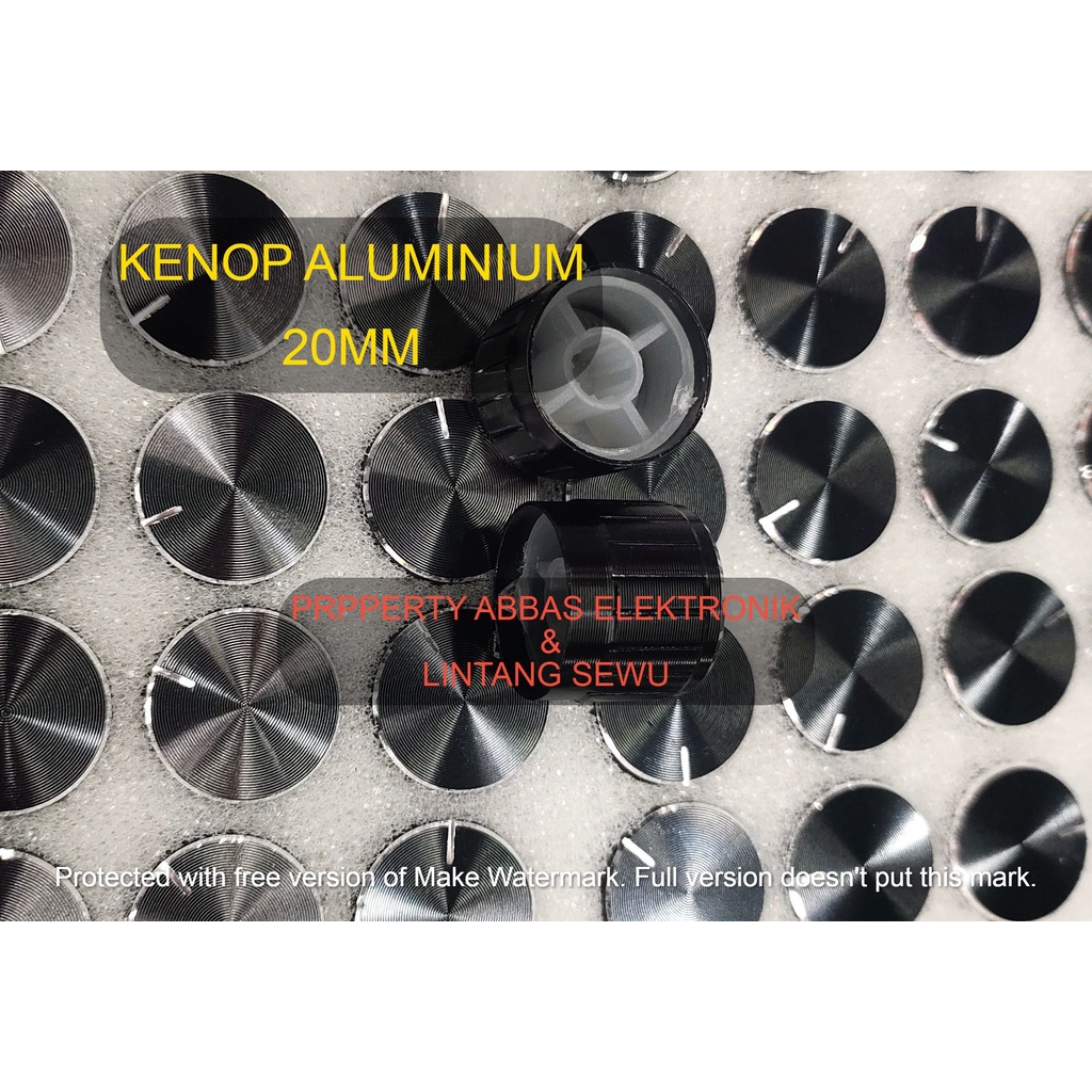 KENOP ALUMINIUM 20MM 21X17 KNOP AMPLIFIER SEDANG SEDENG 20 MM