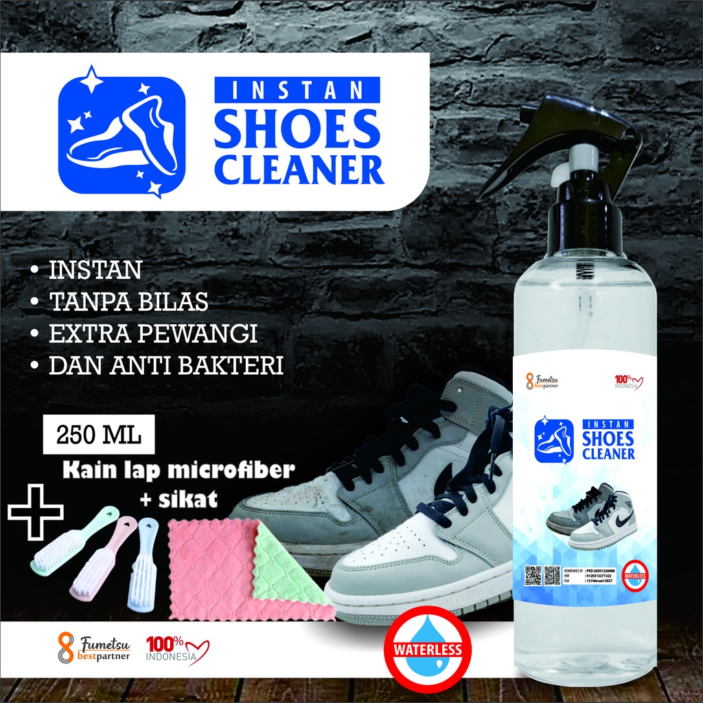 Pembersih  Cuci  Sepatu Pemutih Instan Cleaner Tanpa Bilas Aroma Segar Wangi Kemasan  250ml