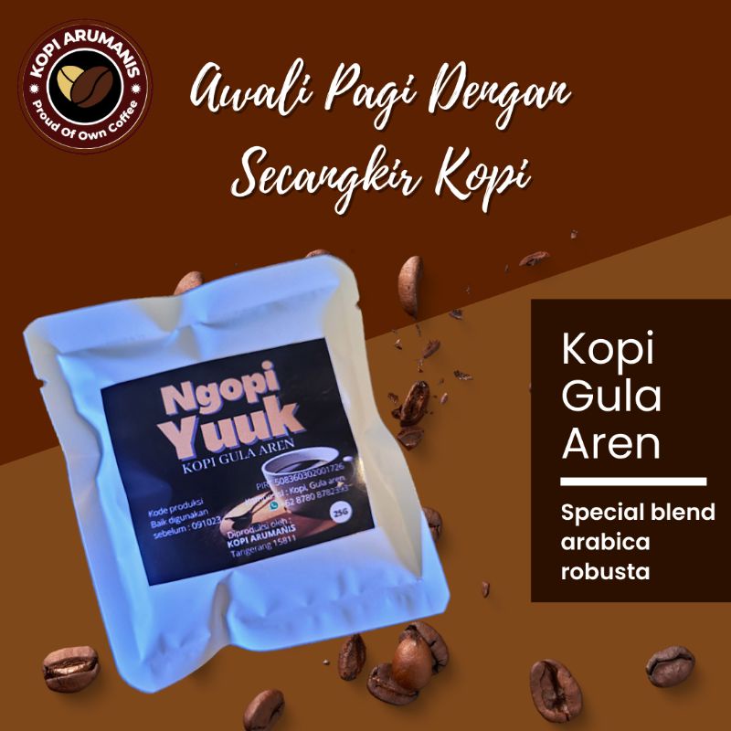 

Kopi Murni Plus Gula Aren Organik Nikmat & Sehat (25 gr × 10 sachet)