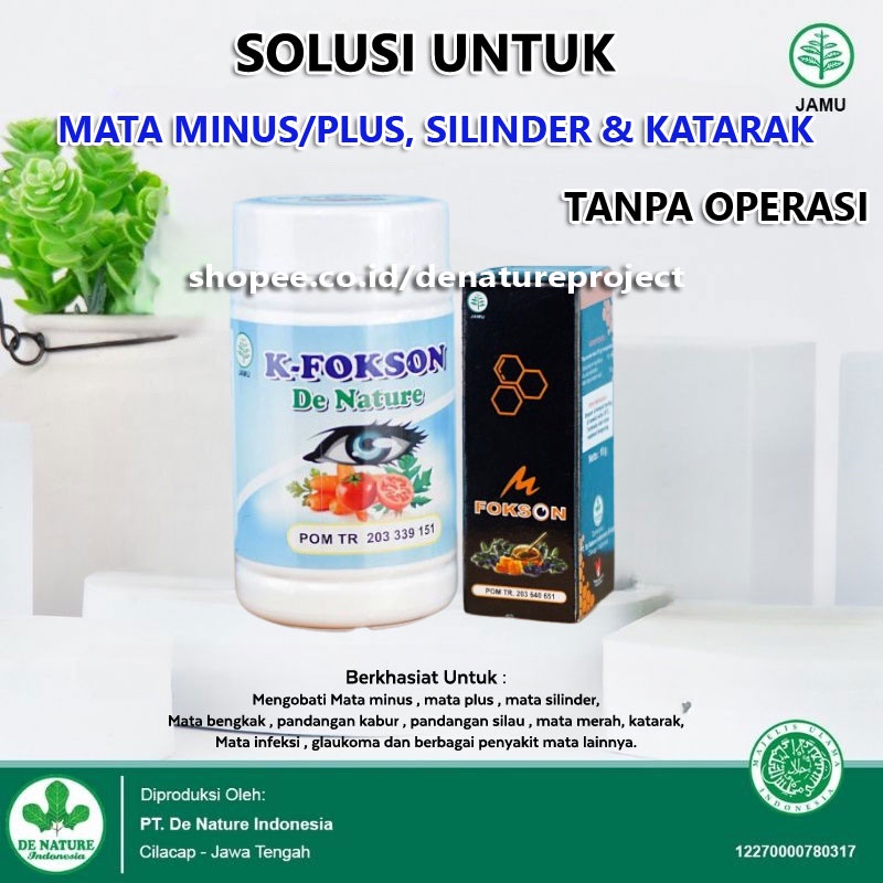 K FOKSON DAN M FOKSON DE NATURE Obat Tetes Mata Minus Silinder Plus Katarak Penghilatan Kurang Jelas