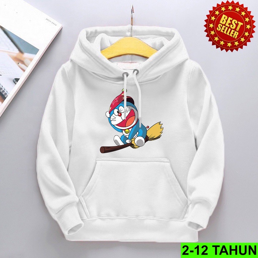 DORAEMON Jumper Hoodie Anak II Jaket Hoodie Anak Viral Bahan Fleece Size M - XL ( Laki Laki &amp; Peremepuan )