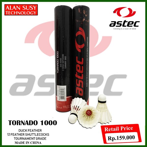 Shuttlecock Astec Tornado 1000 Duck Feather Bulu Angsa Kok Cock Made in China Original