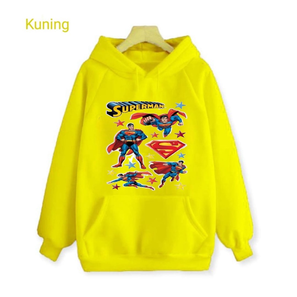 Hzl_outfit Hoodie Sweater Anak Laki-Laki Superman Star/ Sweater Hoodie Anak Laki Laki (S.M.L.XL)