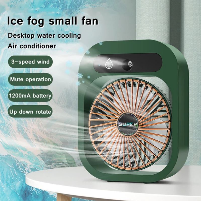 KIPAS ANGIN MEJA DUDUK MINI EMBUN AIR ICE FOG SPRAY MISTY FAN PORTABLE