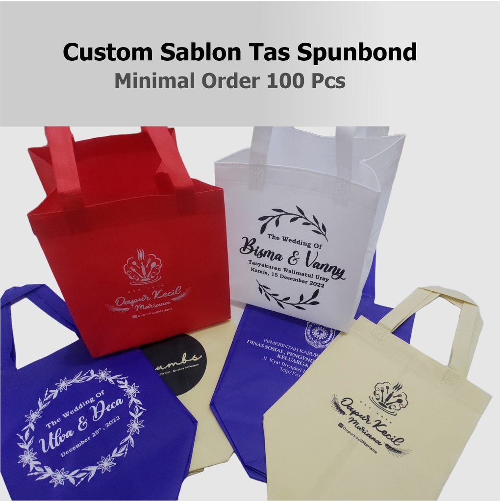 Jasa Sablon Tas Spunbond (Belum Termasuk Tas)