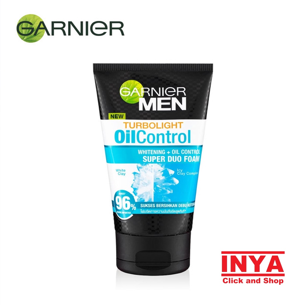 GARNIER MEN TURBOLIGHT OIL CONTROL SUPER DUO FOAM 100ml - Sabun Muka