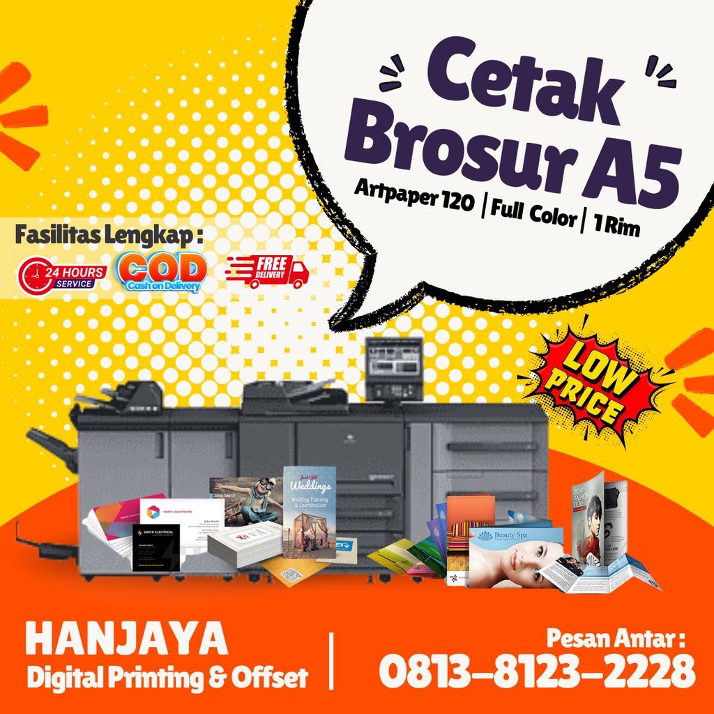 

Cetak Brosur A5 / Cetak Flyer A5 Murah 2 Sisi Bisa COD FULLCOLOR