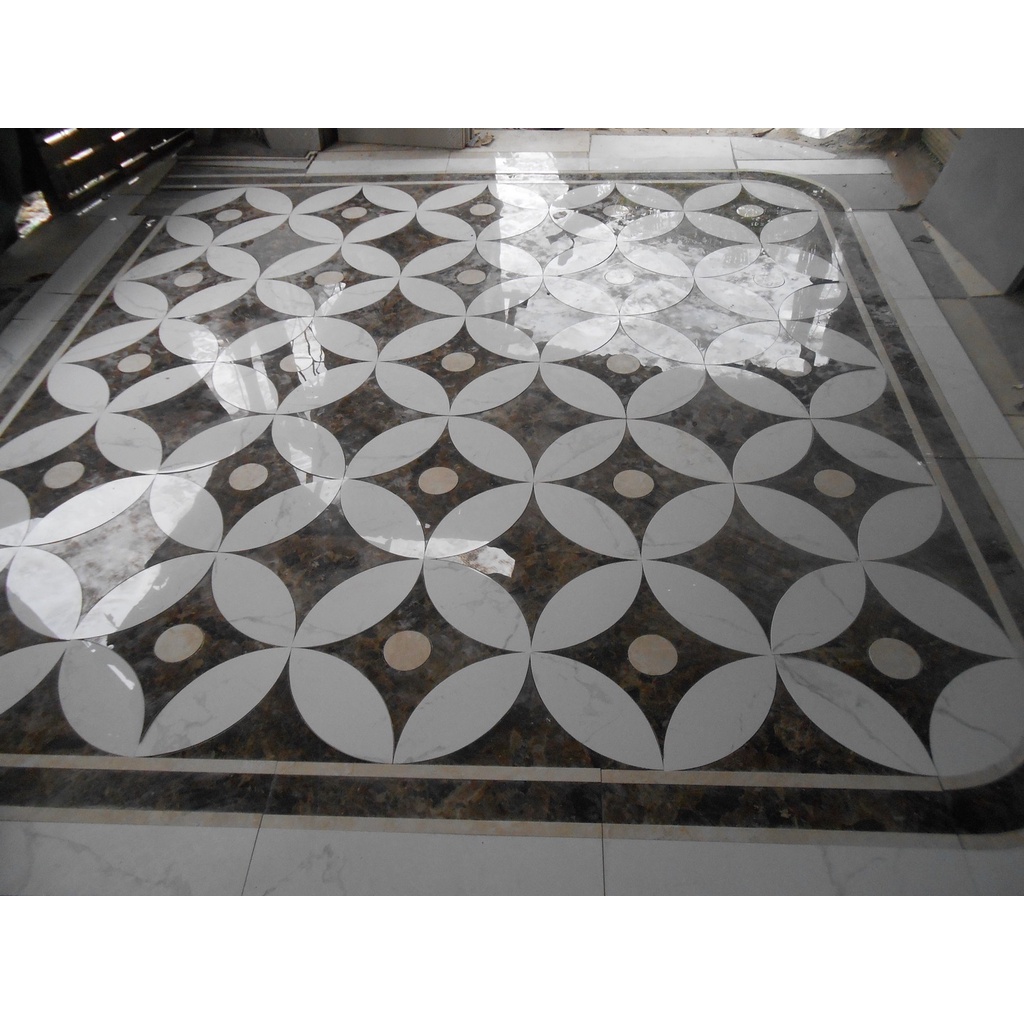 

granit pola mozaik design bunga - ukuran 3m x 3m