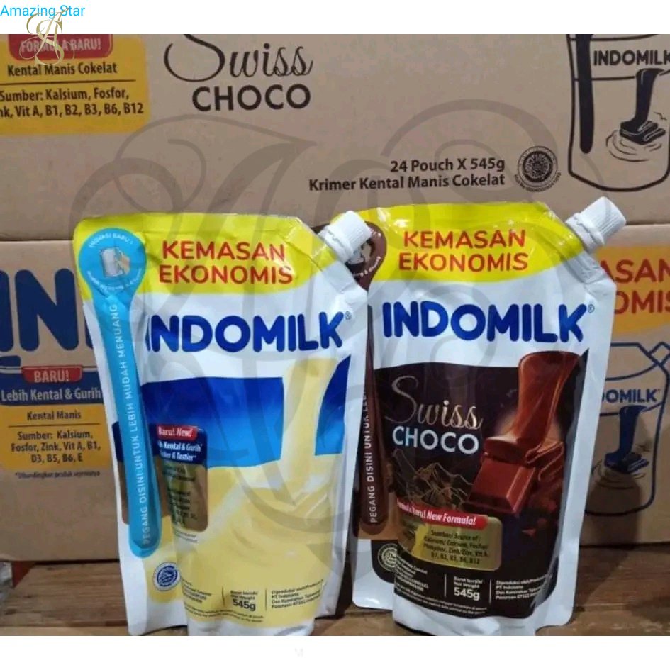 

INDOMILK Krimer Kental Manis Putih / Swiss Choco Pouch 545g