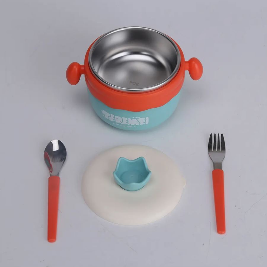 TOKO21GROSIR -- KOTAK MAKAN STAINLESS STEEL 400ML 304 BABY CUP BOWL/KOTAK MAKAN BAYI ANAK KODE 6129