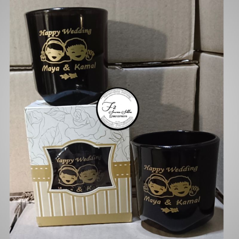 SOUVENIR GELAS HITAM PSP/GELAS LAMINASI,FREE SABLON DESAIN