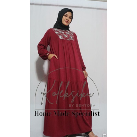 Layyin - Gamis Twill / Dress Raisa /Gamis Model Terbaru Mix Brukat By Sentosa