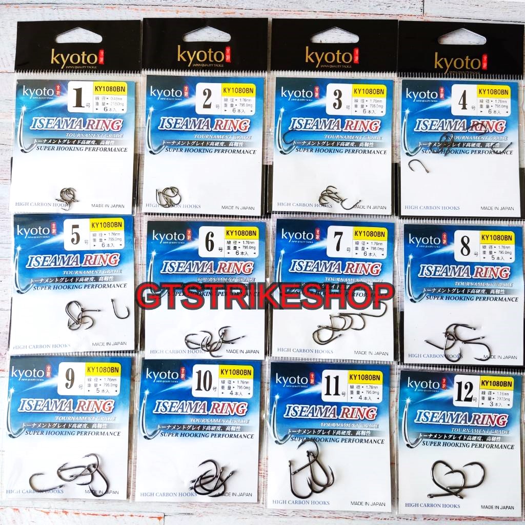 MATA KAIL KYOTO ISEAMA RING KY1080BN  HIGH CARBON HOOKS MADE IN JAPAN TOURNAMENT GRADE