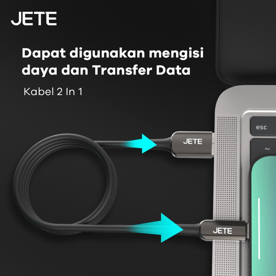 JETE CX9 Kabel Data Type C 22.5W Fast Charging 5A - Garansi 2 Tahun