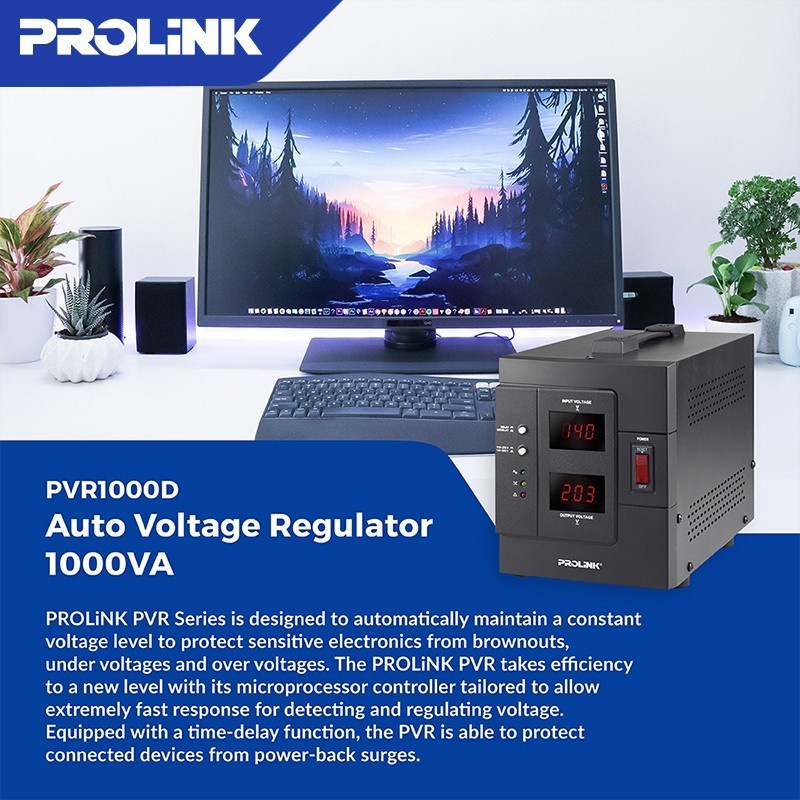 Stavolt Prolink PVR-1000D 1000VA Relay Controlled AVR GARANSI RESMI | stavol