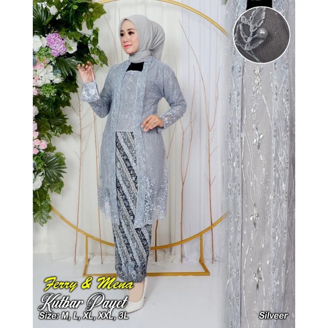 Permata Olshop / Kebaya Kutu Baru Tunik Payet FM / Kebaya Kartini Modern / Kebaya Tunik Busui / Kebaya Pesta Mewah / Kebaya Jumbo Ld 130