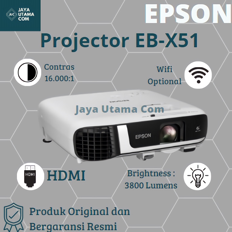 PROYEKTOR PROJECTOR EPSON EB X51 EB-X51 GARANSI RESMI EPSON INDONESIA