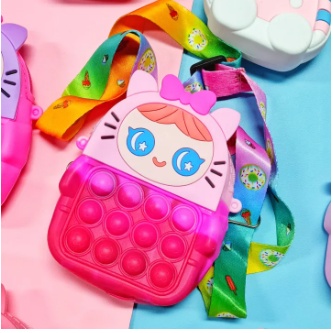 Tas Anak Selempang Pop It Jelly Karakter Lucu Fashion Tas Selempang Popit Tas Selempang Anak Perempuan Viral Warna Warni