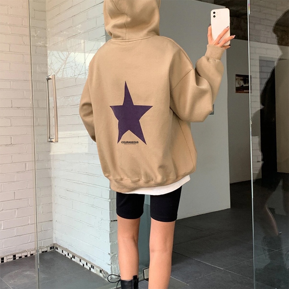 Hoodie Oversize Courageous Star - Korean Style Sweatshirt Oversize XXXL Hoodie Wanita Dan Pria