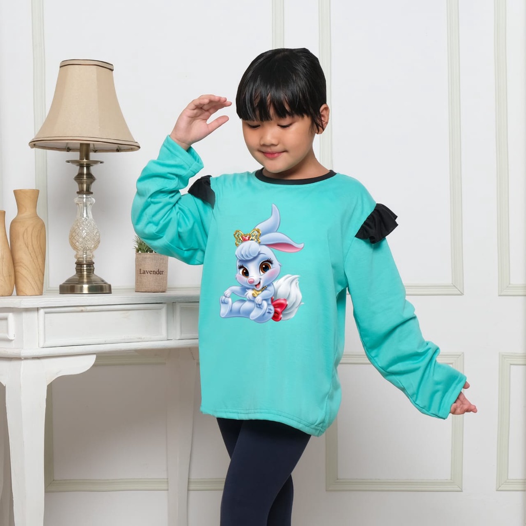Hzl_outfit Baju Oblong Model Anak Lengan Panjang Cute Bunny (Baju Anak Lengan Panjang)