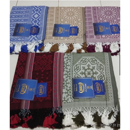 Sorban BHS Original Subaiyah Classic Motif Warna TERBARU / Subran Syurban Warna Putih Motif Unik BISA COD Bayar di TEMPAT / Surban Kashmiri Putih Arab