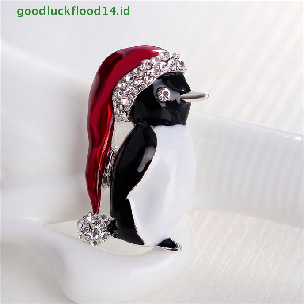 [GOOGFOUR] 1 Pc Natal Panas Berlian Imitasi Lucu Natal Penguin Bros Pin Xmas Hadiah Pesta [TOP]