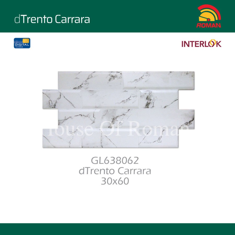 ROMAN INTERLOK DTRENTO CARRARA 30X60 GL638062 (ROMAN HOUSE OF ROMAN)