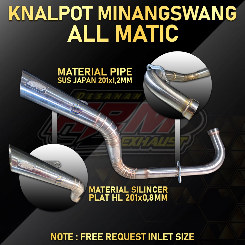 KNALPOT MINANGSWENG ARM EXHAUST FOR BEAT/SCOPY / MIO/VARIO