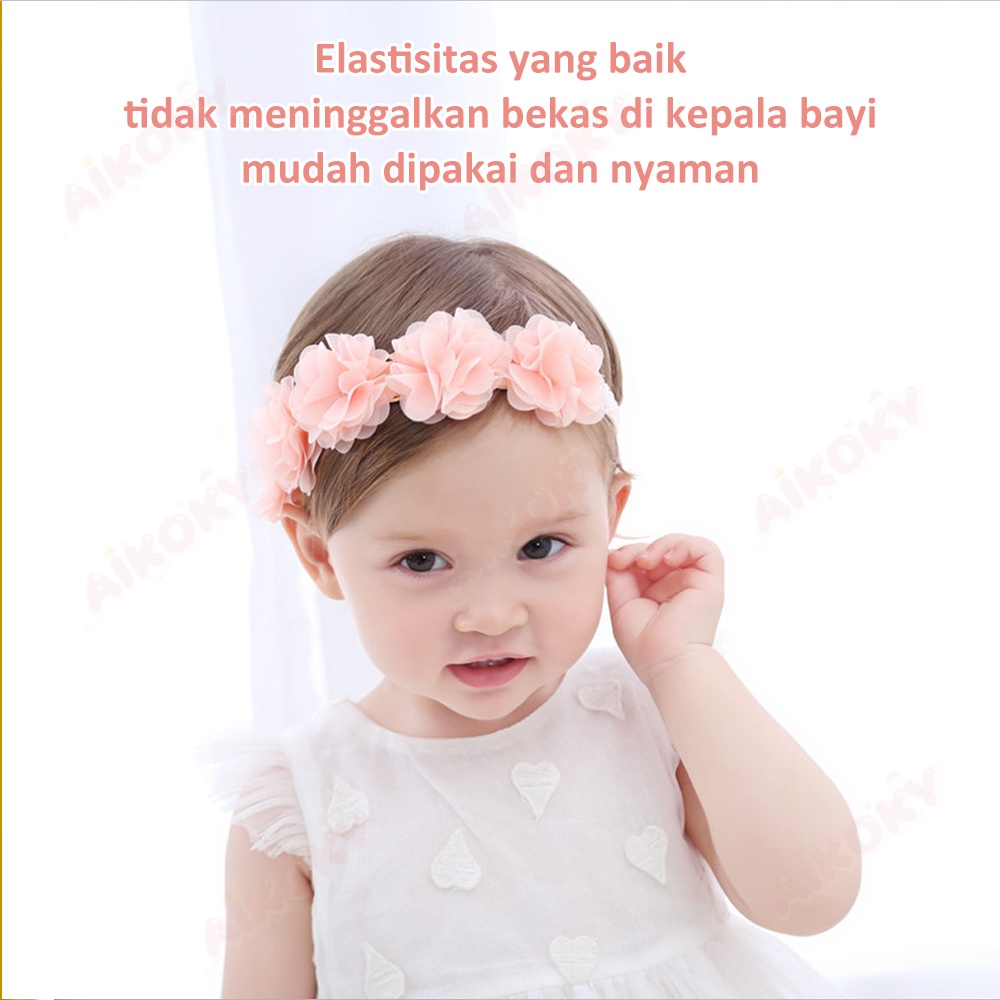 Aikoky Bandana Bayi Bunga/Bando Bayi Lucu/Headband Bayi Perempuan