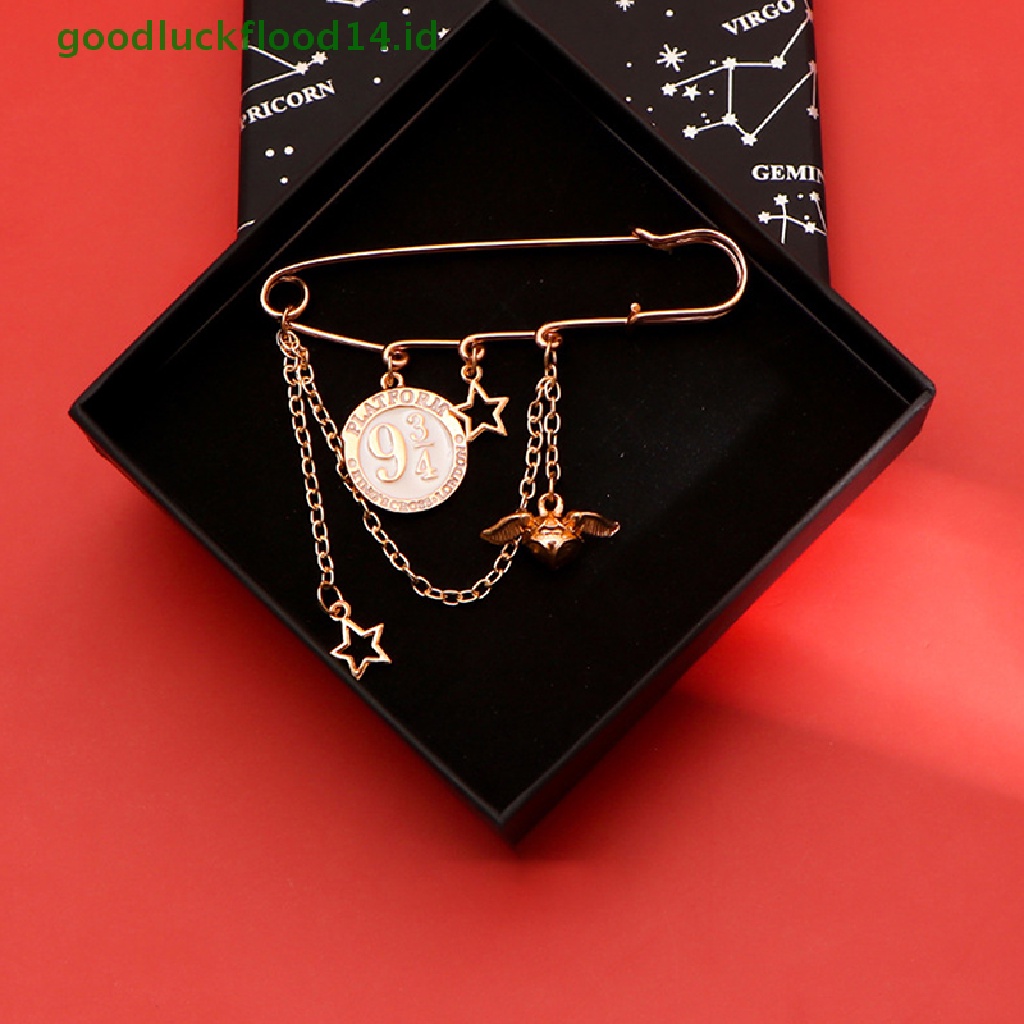 [GOOGFOUR] Fashion Bros Pakaian Golden Snitch Bros Kerah Pin Sweater Dress Brooch [Atasan]