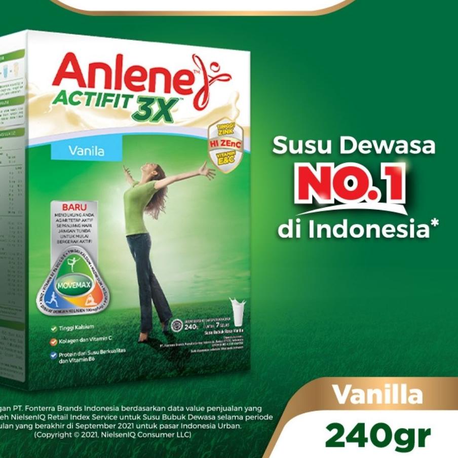 

Discount[HJ]-Anlene Actifit 3X Susu Bubuk Vanila 240g - Nutrisi Tulang, Sendi, dan Otot