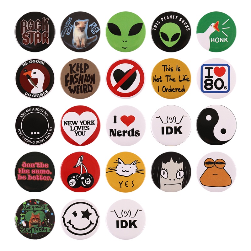 22tinplate Lapel Pin Alien Ransel Lencana Hadiah Kostum Aksesoris Untuk Teman