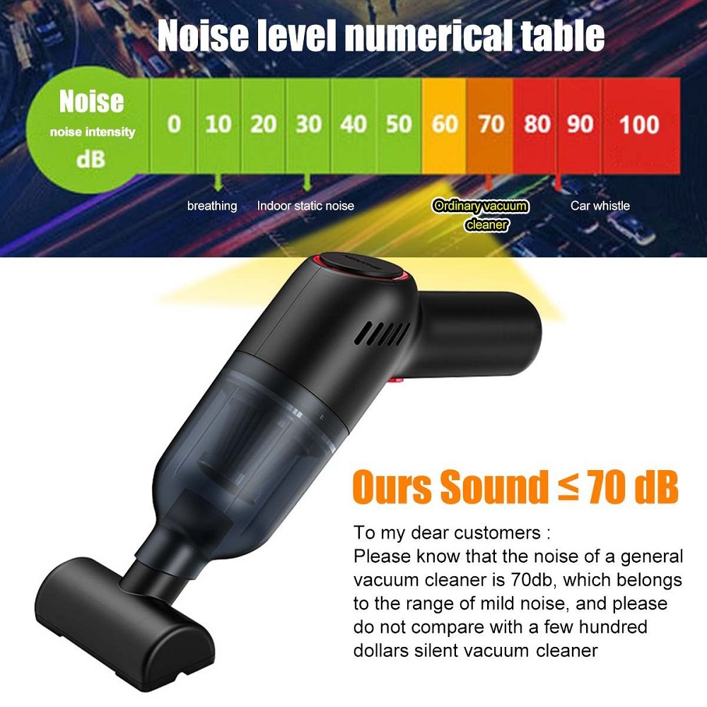 HELLOLEIBOO Penyedot Debu Mobil Handheld Wireless Vacuum Cleaner 120W - LT-101C - Black