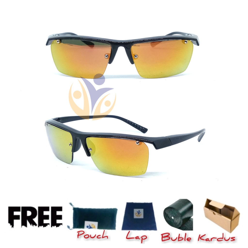 Kacamata hitam fashion rimless trendy anti UV400