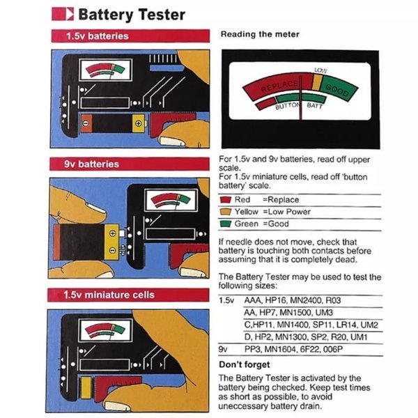 Tester Kapasitas Baterai AA Baterai AAA Universal 9V BT-168 Universal