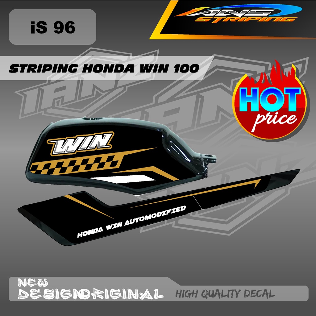 STRIPING WIN100 RACING RETRO KONSEP BAHAN HOLOGRAM / NON HOLOGRAM IS96