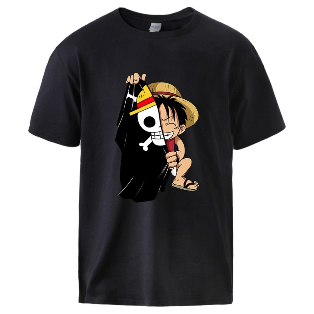 ONE Piece Tengkorak Kaos Lengan Pendek II Kaos Distro II Kaos Katun Combed Size M-XL ( Pria &amp; Wanita )