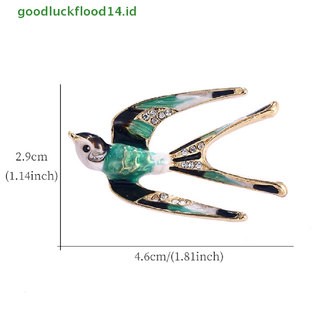 [GOOGFOUR] Wanita Enamel Pin Bros Topi Baju Lencana Enamel Walet Burung Kerah Brooch Pin Lapel Baju Teman Perhiasan [TOP]