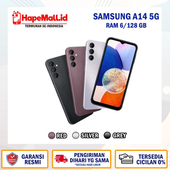 SAMSUNG A14 5G RAM 6/128 GB GARANSI RESMI SEIN TERMURAH