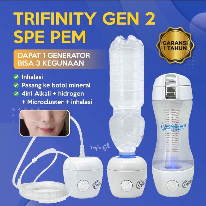 Promo Botol hidrogen antioksidan alkali inhalasi inhaler trifinity generasi2